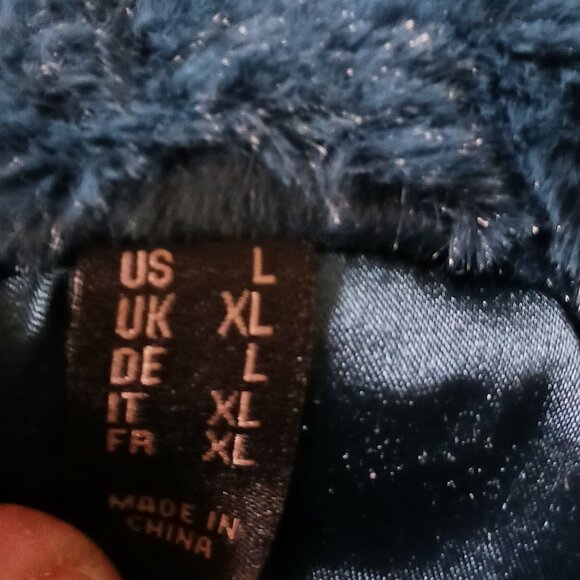 Gili, Deep Teal Faux Fur Hooded Jacket, Size Large, Zip Front, Cozy, Soft & Warm - Picture 3 of 16